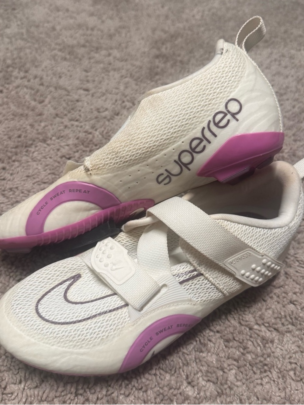 Nike SuperRep Cycling Shoes in White and Purple